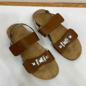 Vionic Tan Double Strap Slide Sandals Women’s Size 8